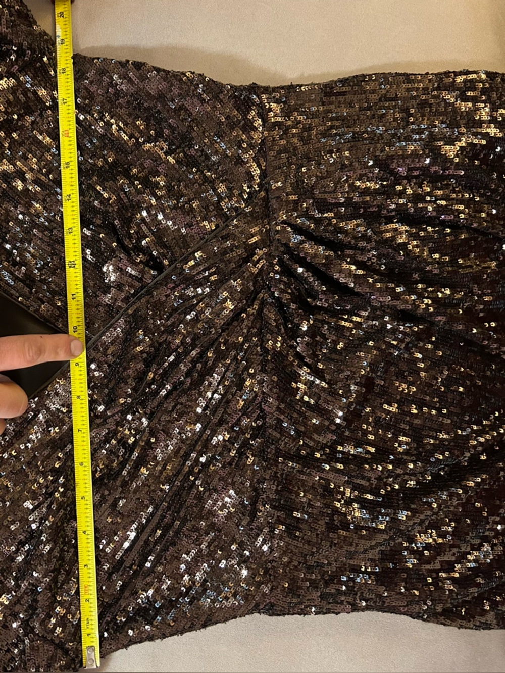 Jonathan Simkhai - Brown Monty Wrap Sequined Mini Dress - Picture 16 of 16